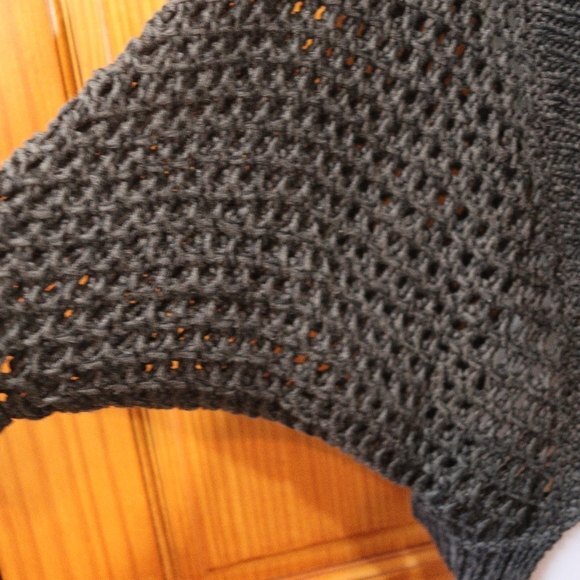 Theory Black Doleman Chunky Knit Open Cardigan Sweater Small Oversized - Picture 8 of 12